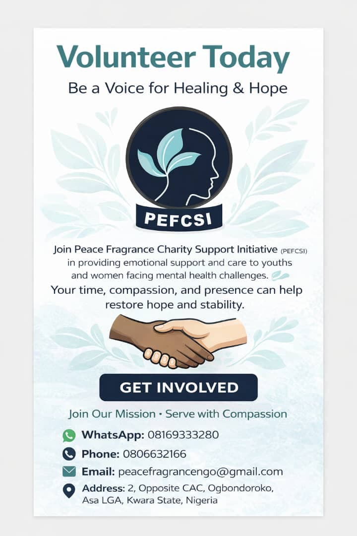 Volunteer flyer for support and healing initiatives